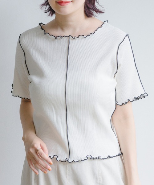 RETRO GIRL（レトロガール）の「２WAYテレコメロウTee（Tシャツ/カットソー・レディース・ホワイト/ブラック/イエロー/グリーン系その他3/ブルー系その他3・FREE）」の3枚目の写真