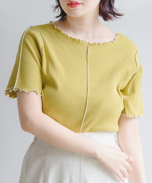 RETRO GIRL（レトロガール）の「２WAYテレコメロウTee（Tシャツ/カットソー・レディース・ホワイト/ブラック/イエロー/グリーン系その他3/ブルー系その他3・FREE）」の5枚目の写真