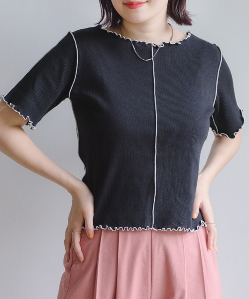 RETRO GIRL（レトロガール）の「２WAYテレコメロウTee（Tシャツ/カットソー・レディース・ホワイト/ブラック/イエロー/グリーン系その他3/ブルー系その他3・FREE）」の4枚目の写真