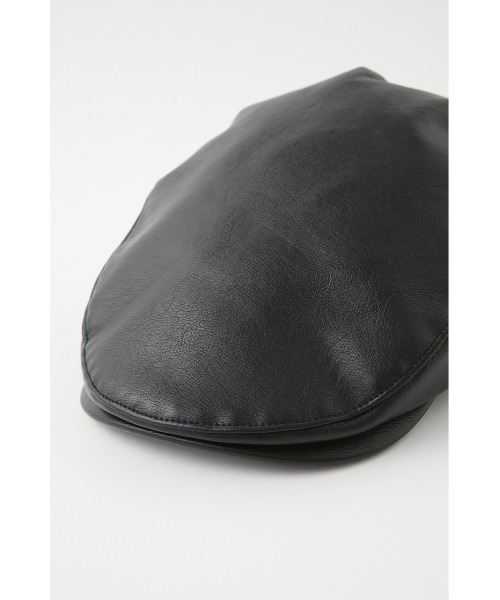 MOUSSY（マウジー）の「F/LEATHER HUNTING キャップ（ハンチング/ベレー帽・レディース・ブラック・FREE）」の2枚目の写真