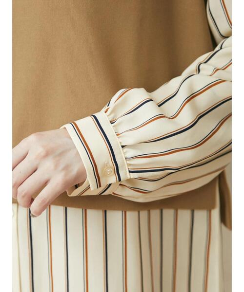 Green　Parks（グリーンパークス）の「マルチストライプドッキングカットワンピース（ワンピース・レディース・ブラック/ベージュ・FREE）」の9枚目の写真