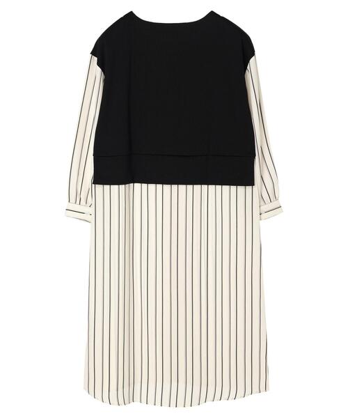 Green　Parks（グリーンパークス）の「マルチストライプドッキングカットワンピース（ワンピース・レディース・ブラック/ベージュ・FREE）」の16枚目の写真