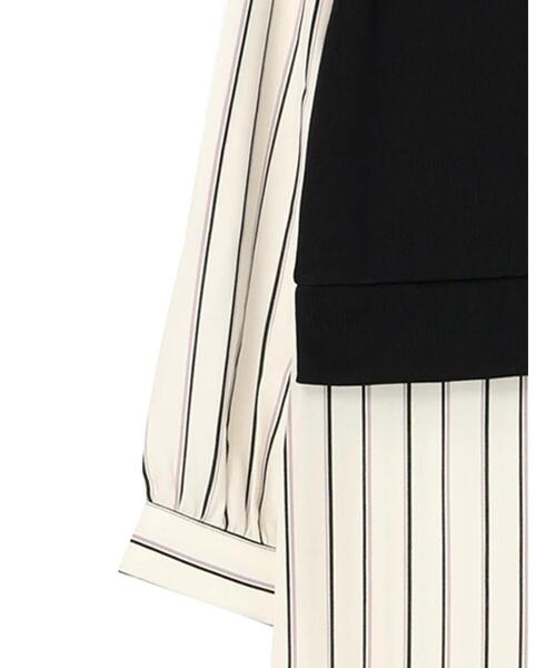 Green　Parks（グリーンパークス）の「マルチストライプドッキングカットワンピース（ワンピース・レディース・ブラック/ベージュ・FREE）」の18枚目の写真