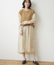 Green　Parks | マルチストライプドッキングカットワンピース(ワンピース)