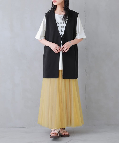 osharewalker（オシャレウォーカー）の「【廃盤】『カットジョーゼットジレベスト』（ベスト・レディース・ブルー/ブラック・FREE）」の12枚目の写真