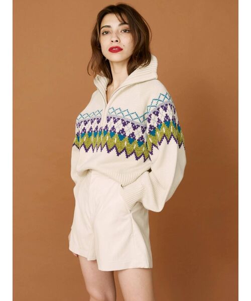 EVRIS（エヴリス）の「レザーライクタックショートパンツ（その他パンツ・レディース・ブラック/アイボリー・SMALL/MEDIUM）」の6枚目の写真