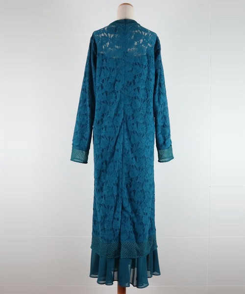 AULA AILA(アウラアイラ)の「ストレートラインレースワンピース(ワンピース・レディース・ブラック/ターコイズブルー/マスタード・0)」の8枚目の写真