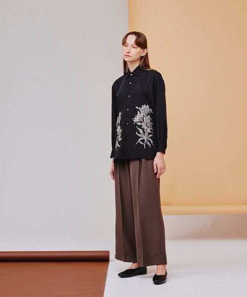 tk.TAKEO KIKUCHI(ティーケータケオキクチ)の「◆ギミックベルトダブルクロスパンツ(その他パンツ・レディース・アイボリー/ブラウン系その他/ブラック・66)」の16枚目の写真