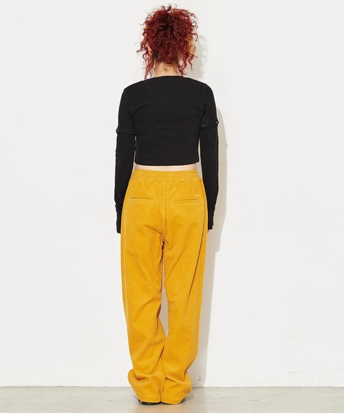 X-girl（エックスガール）の「CORDUROY WIDE EASY PANTS（その他パンツ・レディース・イエロー/バーガンディー/ブラック・S/M）」の16枚目の写真