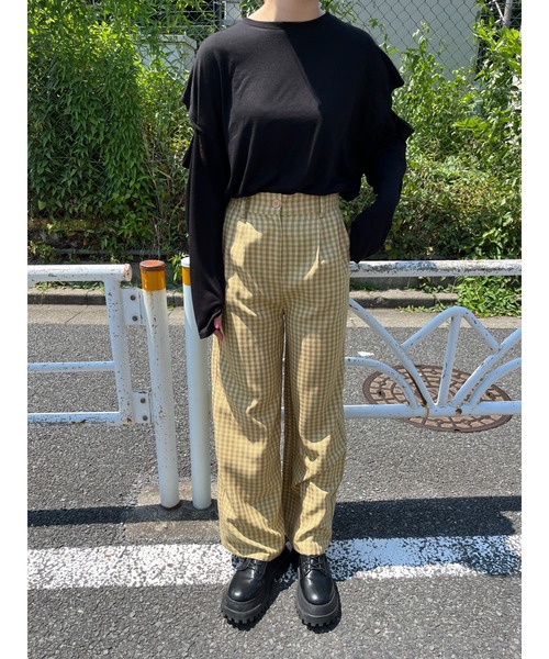 WC（ダブル シー）の「カラーギンガムチェックパンツ（スラックス・レディース・ブルー/ピンク/イエロー・FREE）」の16枚目の写真