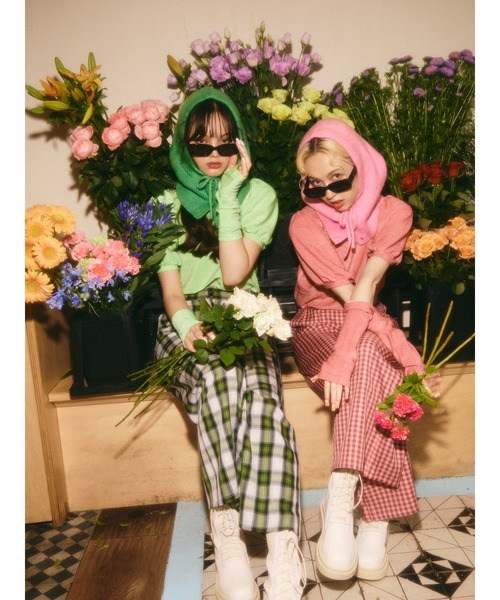 WC（ダブル シー）の「カラーギンガムチェックパンツ（スラックス・レディース・ブルー/ピンク/イエロー・FREE）」の8枚目の写真