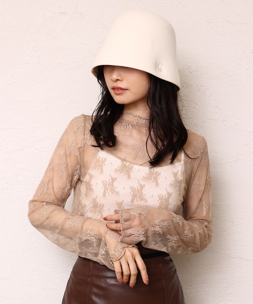 one after another NICE CLAUP（ワンアフターアナザーナイスクラップ）の「レースflowerインナー（Tシャツ/カットソー・レディース・ブラック/ベージュ/アイボリー/ホワイト系その他・FREE）」の14枚目の写真