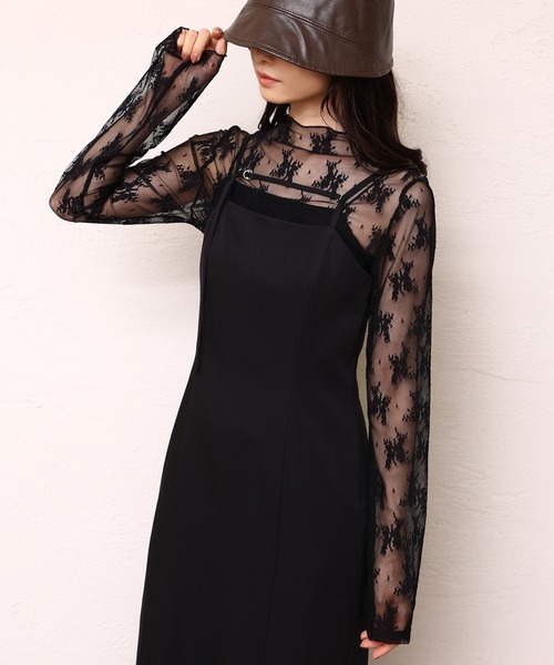 one after another NICE CLAUP（ワンアフターアナザーナイスクラップ）の「レースflowerインナー（Tシャツ/カットソー・レディース・ブラック/ベージュ/アイボリー/ホワイト系その他・FREE）」の10枚目の写真