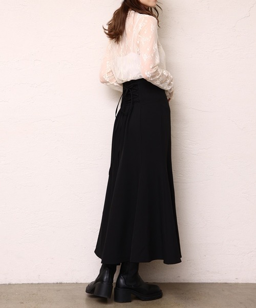 one after another NICE CLAUP（ワンアフターアナザーナイスクラップ）の「レースflowerインナー（Tシャツ/カットソー・レディース・ブラック/ベージュ/アイボリー/ホワイト系その他・FREE）」の21枚目の写真