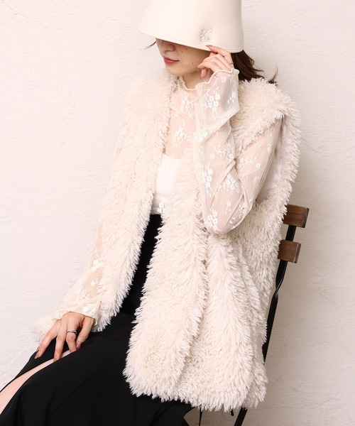 one after another NICE CLAUP（ワンアフターアナザーナイスクラップ）の「レースflowerインナー（Tシャツ/カットソー・レディース・ブラック/ベージュ/アイボリー/ホワイト系その他・FREE）」の13枚目の写真