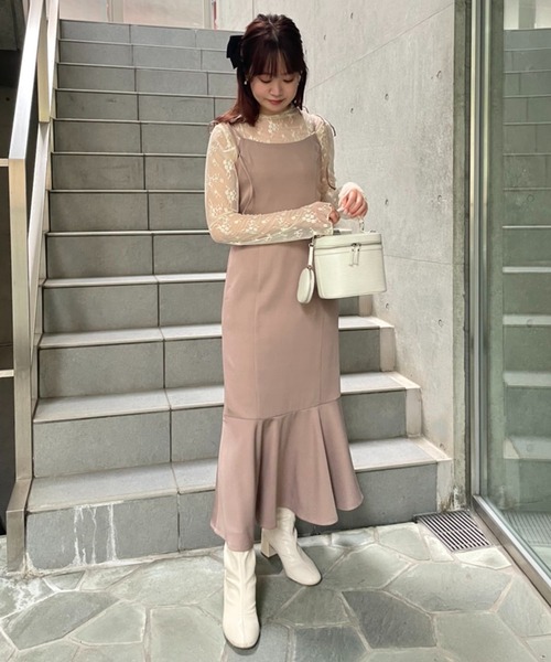 one after another NICE CLAUP（ワンアフターアナザーナイスクラップ）の「レースflowerインナー（Tシャツ/カットソー・レディース・ブラック/ベージュ/アイボリー/ホワイト系その他・FREE）」の22枚目の写真