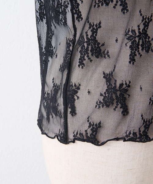 one after another NICE CLAUP（ワンアフターアナザーナイスクラップ）の「レースflowerインナー（Tシャツ/カットソー・レディース・ブラック/ベージュ/アイボリー/ホワイト系その他・FREE）」の20枚目の写真
