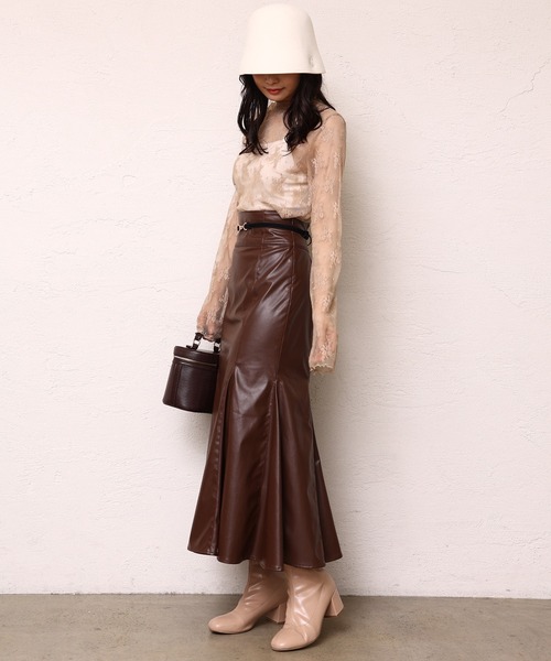 one after another NICE CLAUP（ワンアフターアナザーナイスクラップ）の「レースflowerインナー（Tシャツ/カットソー・レディース・ブラック/ベージュ/アイボリー/ホワイト系その他・FREE）」の18枚目の写真