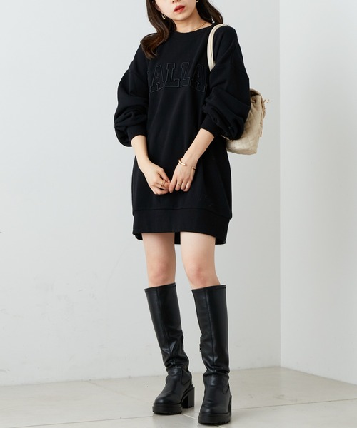 Chico(チコ)の「ロゴ胸刺繍ルーズスウェット(スウェット・レディース・チャコールグレー/ブラック/アイボリー/ピンク・FREE)」の22枚目の写真