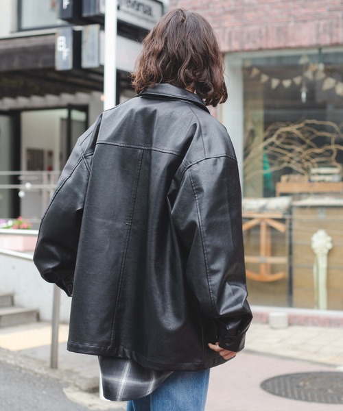 WEGO（ウィゴー）の「WEGO/フェイクレザーカーコート（カバーオール・メンズ・ブラック・FREE）」の12枚目の写真