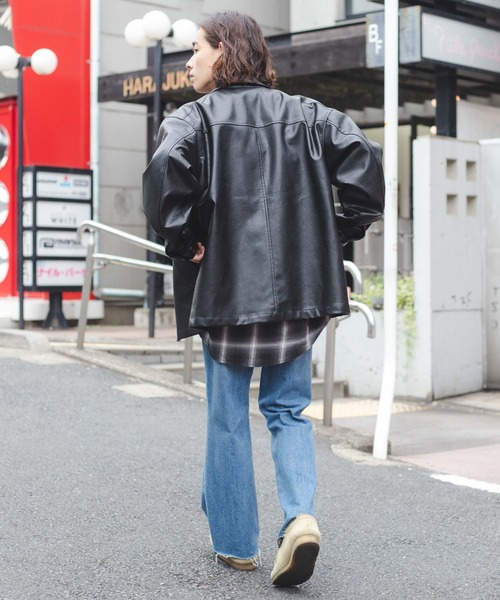 WEGO（ウィゴー）の「WEGO/フェイクレザーカーコート（カバーオール・メンズ・ブラック・FREE）」の9枚目の写真