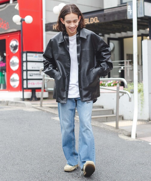 WEGO（ウィゴー）の「WEGO/フェイクレザーカーコート（カバーオール・メンズ・ブラック・FREE）」の8枚目の写真