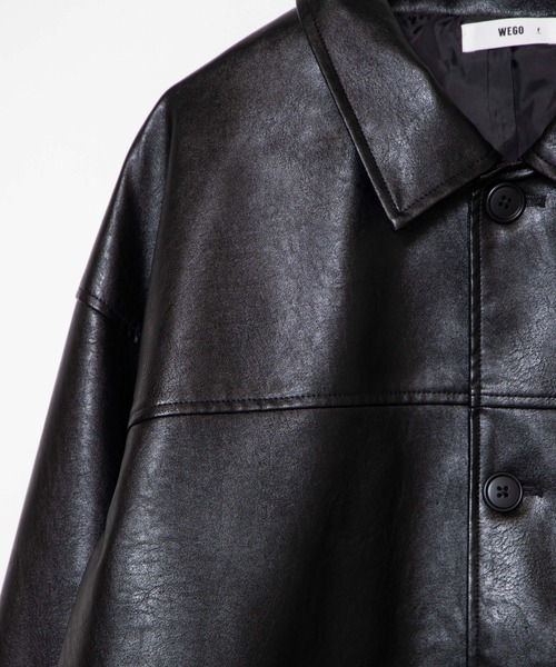 WEGO（ウィゴー）の「WEGO/フェイクレザーカーコート（カバーオール・メンズ・ブラック・FREE）」の16枚目の写真