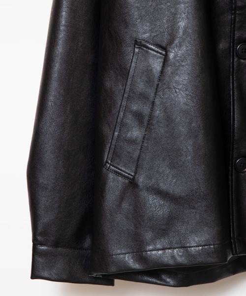 WEGO（ウィゴー）の「WEGO/フェイクレザーカーコート（カバーオール・メンズ・ブラック・FREE）」の18枚目の写真