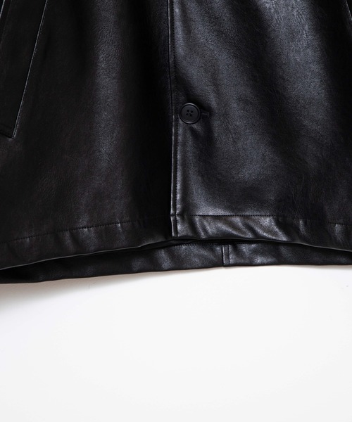 WEGO（ウィゴー）の「WEGO/フェイクレザーカーコート（カバーオール・メンズ・ブラック・FREE）」の19枚目の写真
