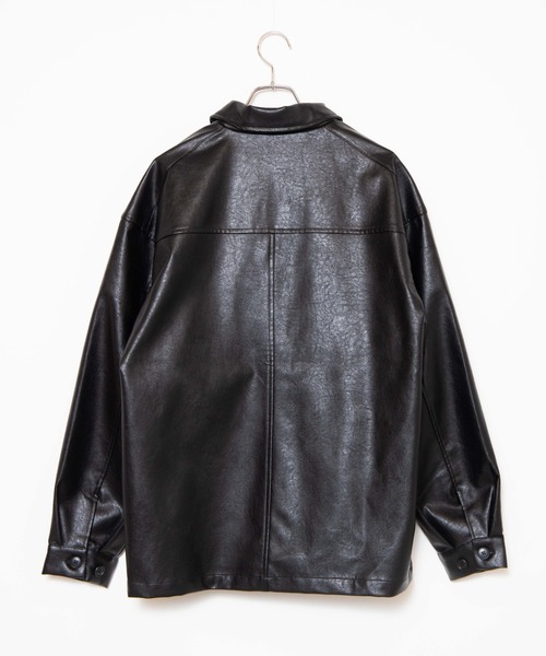 WEGO（ウィゴー）の「WEGO/フェイクレザーカーコート（カバーオール・メンズ・ブラック・FREE）」の2枚目の写真