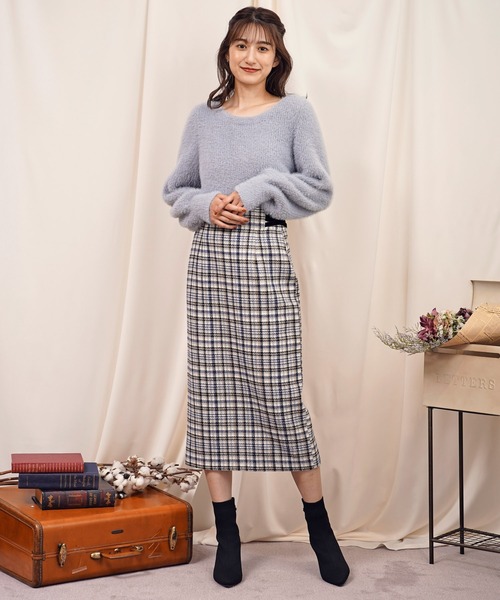 NOELA(ノエラ)の「チェックツイードタイトスカート(スカート・レディース・ブラック/ピンク/ブルー・S/M)」の14枚目の写真