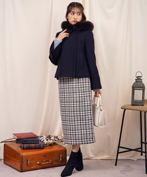 NOELA(ノエラ)の「チェックツイードタイトスカート(スカート・レディース・ブラック/ピンク/ブルー・S/M)」の16枚目の写真