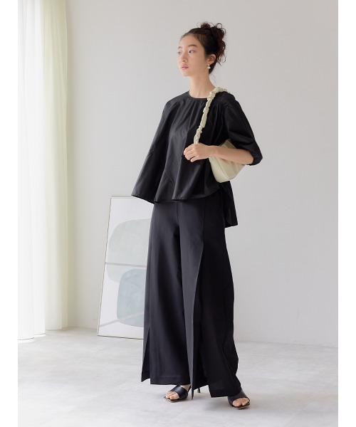 Ayla(アイラ)の「asymmetry gather blouse(Tシャツ/カットソー・レディース・ブラック/ホワイト・FREE)」の10枚目の写真