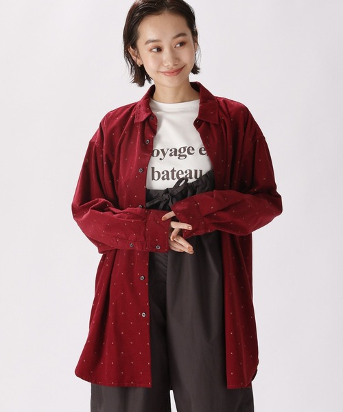 niko and...(ニコアンド)の「コットンリヨセルコールプリントシャツ(シャツ/ブラウス・レディース・クリーム/ボルドー/ライトブルー・FREE)」の3枚目の写真