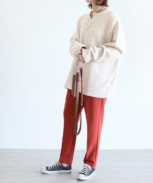 reca（レカ）の「ヘンリーネックニットプルオーバー（ニット/セーター・レディース・グレー系/ミント/アイボリー/ブルー系・FREE）」の5枚目の写真