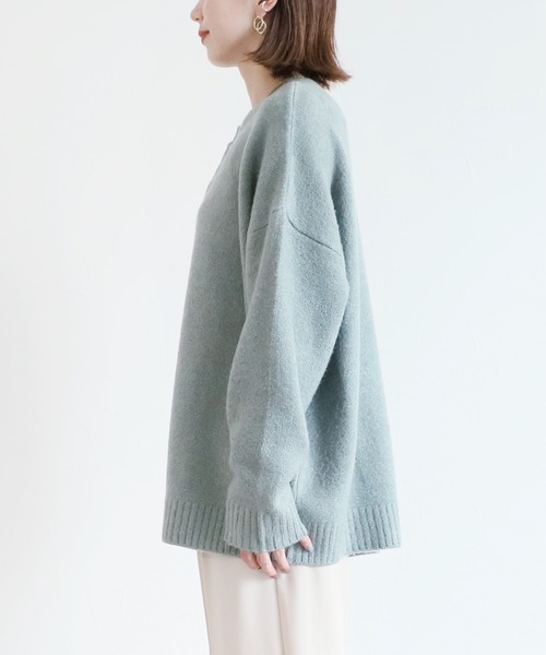 reca（レカ）の「ヘンリーネックニットプルオーバー（ニット/セーター・レディース・グレー系/ミント/アイボリー/ブルー系・FREE）」の15枚目の写真