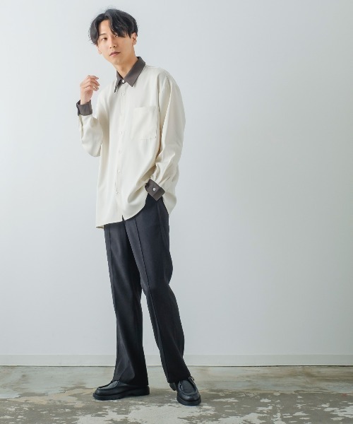 improves（インプローブス）の「【improves】スーツ地 フレアカット ピンタック カラーパンツ（スラックス・メンズ・グリーン/レンガ/レッド/マスタード/グレー/ブラック・SMALL/MEDIUM/LARGE）」の11枚目の写真