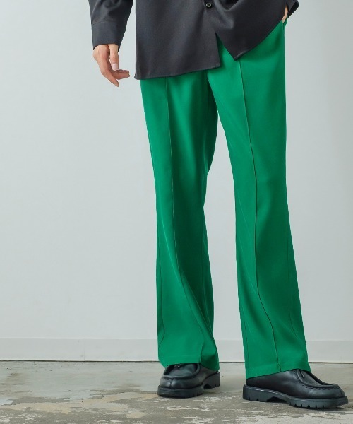 improves（インプローブス）の「【improves】スーツ地 フレアカット ピンタック カラーパンツ（スラックス・メンズ・グリーン/レンガ/レッド/マスタード/グレー/ブラック・SMALL/MEDIUM/LARGE）」の16枚目の写真