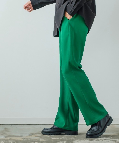 improves（インプローブス）の「【improves】スーツ地 フレアカット ピンタック カラーパンツ（スラックス・メンズ・グリーン/レンガ/レッド/マスタード/グレー/ブラック・SMALL/MEDIUM/LARGE）」の17枚目の写真