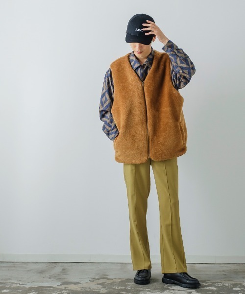 improves（インプローブス）の「【improves】スーツ地 フレアカット ピンタック カラーパンツ（スラックス・メンズ・グリーン/レンガ/レッド/マスタード/グレー/ブラック・SMALL/MEDIUM/LARGE）」の22枚目の写真