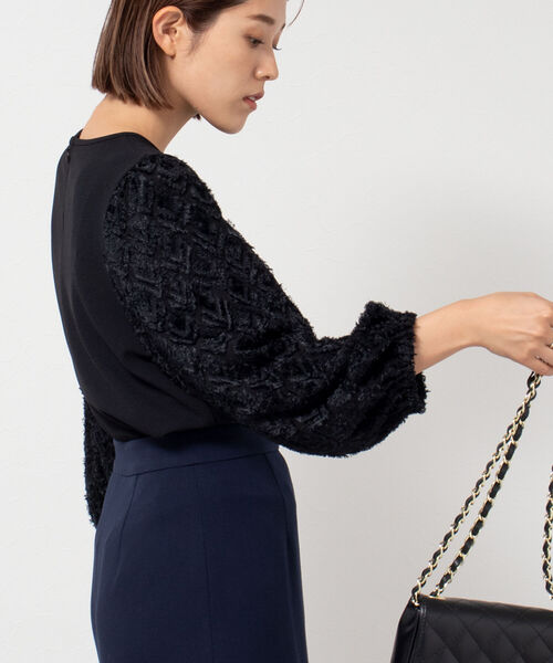NOLLEY’S(ノーリーズ)の「カットジャガードスリーブプルオーバーカットソー(Tシャツ/カットソー・レディース・ネイビー/ブラック/オフホワイト・38)」の18枚目の写真