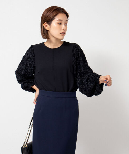NOLLEY’S(ノーリーズ)の「カットジャガードスリーブプルオーバーカットソー(Tシャツ/カットソー・レディース・ネイビー/ブラック/オフホワイト・38)」の22枚目の写真