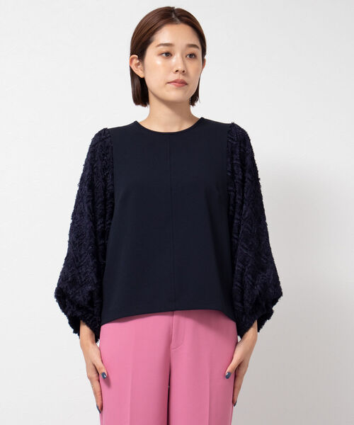 NOLLEY’S(ノーリーズ)の「カットジャガードスリーブプルオーバーカットソー(Tシャツ/カットソー・レディース・ネイビー/ブラック/オフホワイト・38)」の17枚目の写真