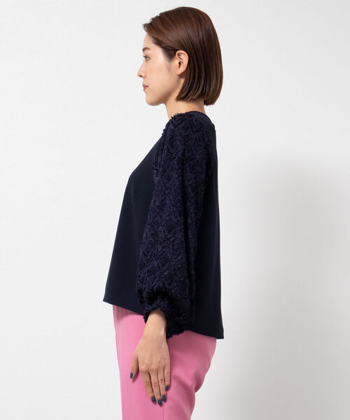 NOLLEY’S(ノーリーズ)の「カットジャガードスリーブプルオーバーカットソー(Tシャツ/カットソー・レディース・ネイビー/ブラック/オフホワイト・38)」の6枚目の写真
