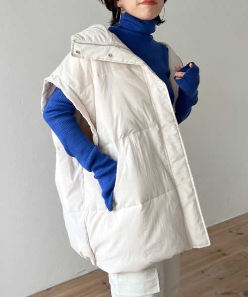 wee9s（ウィークス）の「finger hole rib turtle knit / フィンガーホールリブタートルニット（ニット/セーター・レディース・ホワイト×ブラック/ブラック/グレー/ブルー/パープル/オレンジ/グリーン/ホワイト/ピンク・FREE）」の6枚目の写真