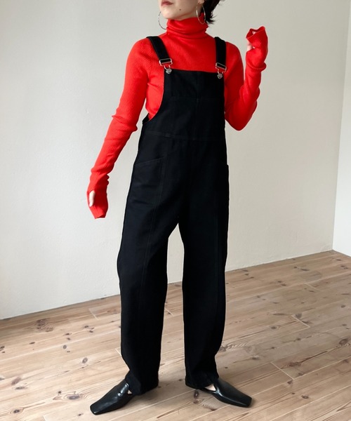 wee9s（ウィークス）の「finger hole rib turtle knit / フィンガーホールリブタートルニット（ニット/セーター・レディース・ホワイト×ブラック/ブラック/グレー/ブルー/パープル/オレンジ/グリーン/ホワイト/ピンク・FREE）」の13枚目の写真