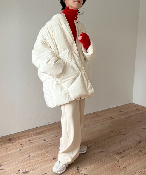 wee9s（ウィークス）の「finger hole rib turtle knit / フィンガーホールリブタートルニット（ニット/セーター・レディース・ホワイト×ブラック/ブラック/グレー/ブルー/パープル/オレンジ/グリーン/ホワイト/ピンク・FREE）」の18枚目の写真