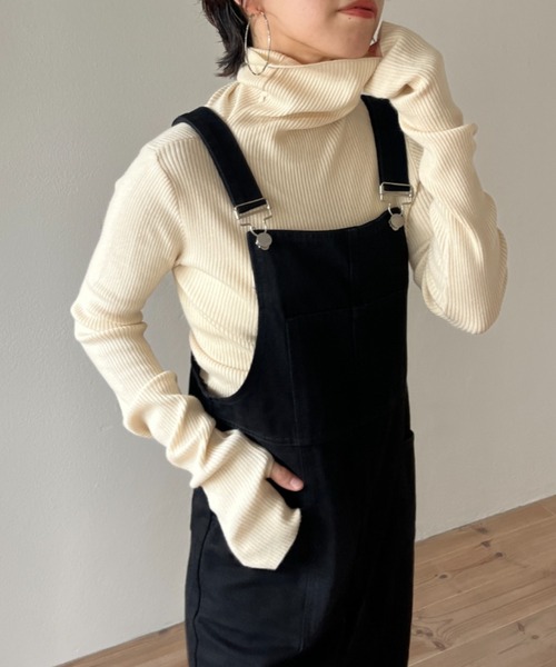 wee9s（ウィークス）の「finger hole rib turtle knit / フィンガーホールリブタートルニット（ニット/セーター・レディース・ホワイト×ブラック/ブラック/グレー/ブルー/パープル/オレンジ/グリーン/ホワイト/ピンク・FREE）」の14枚目の写真