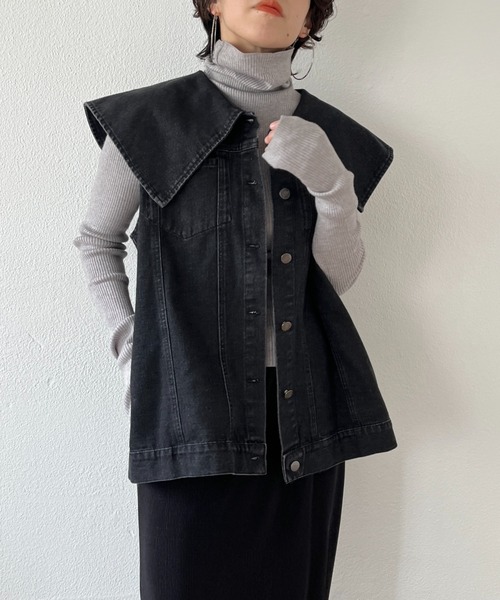 wee9s（ウィークス）の「finger hole rib turtle knit / フィンガーホールリブタートルニット（ニット/セーター・レディース・ホワイト×ブラック/ブラック/グレー/ブルー/パープル/オレンジ/グリーン/ホワイト/ピンク・FREE）」の21枚目の写真