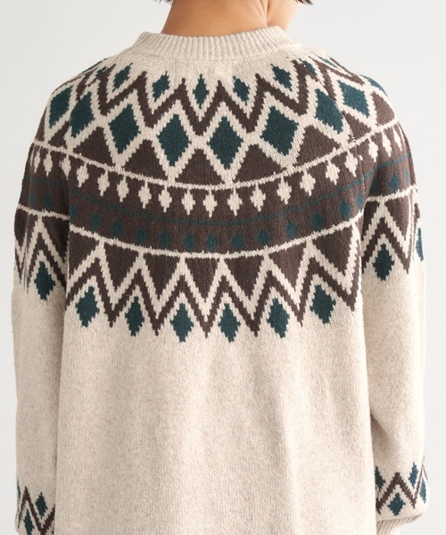 Chaco closet（チャコ クローゼット）の「求心ジャガードニットワンピース（ワンピース・レディース・アイボリー/ブラック・FREE）」の18枚目の写真